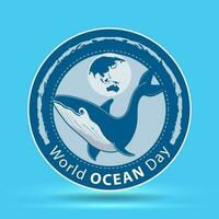 monde océans journée conception avec baleine dans sous-marin océan vecteur