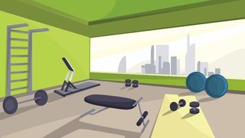 salle de gym avec équipement de fitness vecteur