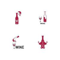 icône de vin et modèle de vecteur de symbole