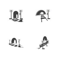 rail avec modèle de conception de vecteur d'icône de logo de tunnel