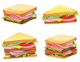 ensemble de différents sandwichs vecteur