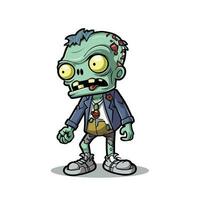 Mort-vivant amusement dessin animé animé zombi personnage illustration, sinistre, Halloween vecteur