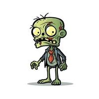 Mort-vivant amusement dessin animé animé zombi personnage illustration, sinistre, Halloween vecteur