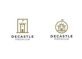 classique Château la tour logo conception. Château logo conception modèle. vecteur