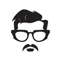 la personne avec moustache, mascotte logo, homme logo conception, coiffeur logo conception, vecteur