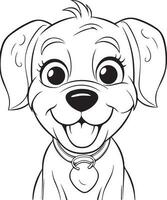 mignonne chiot chien illustration, chien coloration page pour des gamins et adultes, chiot mascotte logo, chiot vecteur conception