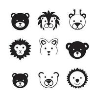 ensemble de animaux logos, vecteur logo, safari animal illustration, vecteur logo ensemble,