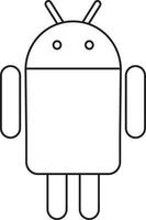 noir ligne art isolé Android logo. vecteur