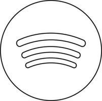 noir ligne art illustration de spotify logo. vecteur