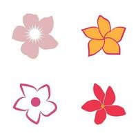 beauté plumeria icône fleurs design illustration symbole vecteur