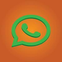 icône de whatsapp 3d de médias sociaux vecteur