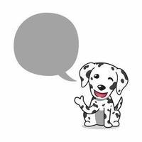 chien dalmatien de personnage de dessin animé avec bulle de dialogue vecteur