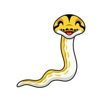 mignonne albinos tigre réticulé python dessin animé vecteur