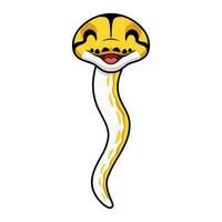 mignonne albinos tigre réticulé python dessin animé vecteur