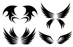 ensemble, de, noir, animal, ailes, logo, design, vecteur, illustration vecteur