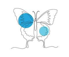 papillon dessiné à la main, monoline, un dessin au trait. logo vecteur