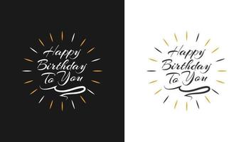 joyeux anniversaire carte ou bannière joyeux anniversaire texte lettrage calligraphie avec ornements belle affiche de voeux avec calligraphie vecteur