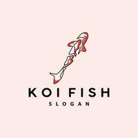 création de logo de poisson koi, vecteur de poisson d'ornement, produit de marque d'illustration d'ornement d'aquarium