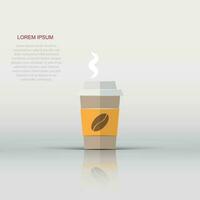 café, thé tasse icône dans plat style. café agresser vecteur illustration sur blanc isolé Contexte. boisson affaires concept.