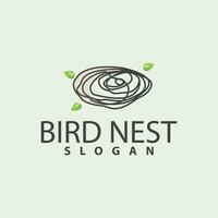 oiseau nid logo, oiseau maison abri vecteur, moderne ligne conception minimaliste style, symbole modèle icône vecteur