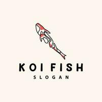 création de logo de poisson koi, vecteur de poisson d'ornement, produit de marque d'illustration d'ornement d'aquarium