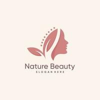 la nature beauté femme logo vecteur conception avec moderne concept