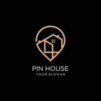maison logo vecteur conception illustration avec moderne épingle concept