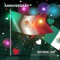content nationale journée Mexique. drapeau Contexte. pour bannières, salutation cartes et affiches vecteur
