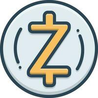 Couleur icône pour zcash vecteur