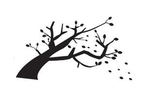 arbre silhouette illustration isolé sur blanc Contexte vecteur