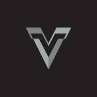 lettre v dégradé géométrique vecteur logo 3d