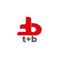 lettre tb symbole mouvement courbes Facile conception logo vecteur