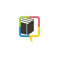 coloré livres éducation pourparlers symbole logo vecteur