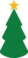 vert Noël arbre avec Jaune étoile. vecteur