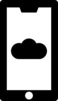 nuage espace de rangement icône dans téléphone intelligent. vecteur