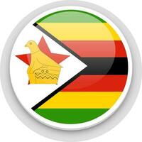 Zimbabwe drapeau bouton illustration. vecteur