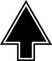 glyphe illustration de La Flèche aiguille icône ou symbole. vecteur