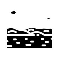 martien paysage Mars planète glyphe icône vecteur illustration