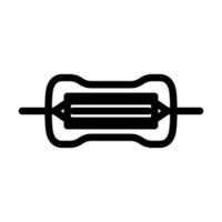carbone film résistance électronique composant ligne icône vecteur illustration