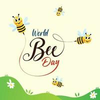 monde abeille journée vecteur