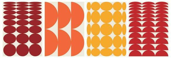 une ensemble de vecteur abstrait rétro formes de cercles. dans à la mode couleurs de rétro Années 70 style.