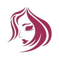 femmes beauté, salon, spa, cheveux minimaliste logo conception vecteur