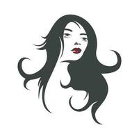 femmes beauté, salon, spa, cheveux minimaliste logo conception vecteur