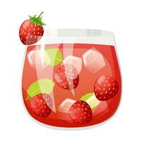 été cocktail avec fraise. doux boisson vecteur illustration.