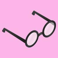 3d rendre de lunettes sur rose Contexte. vecteur