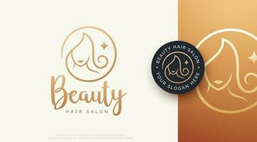 beauté salon et cheveux traitement logo conception vecteur