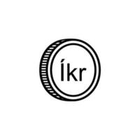 Islande devise symbole, islandais couronne icône, isque signe. vecteur illustration