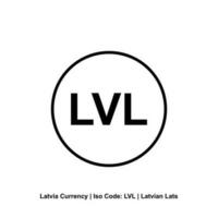 Lettonie devise symbole, letton lats icône, lvl signe. vecteur illustration