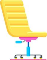 plat illustration de Bureau chaise dans Jaune couleur. vecteur