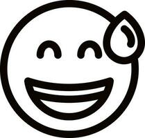 incrédulité ou en riant emoji visage icône dans mince ligne art. vecteur